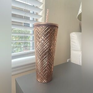 Chrome pink Starbucks cup